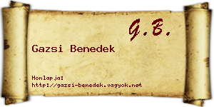 Gazsi Benedek névjegykártya