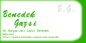 benedek gazsi business card